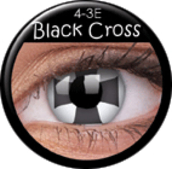 ColourVue Crazy šošovky - Black Cross (2 ks ročné) - nedioptrické