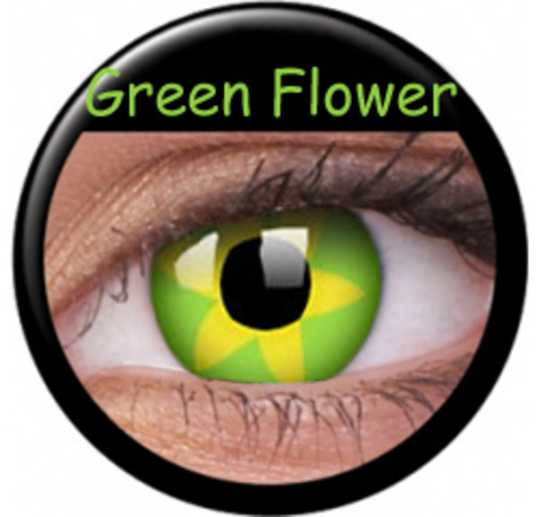 ColourVue Crazy šošovky - Green Flower (2 ks ročné) - nedioptrické