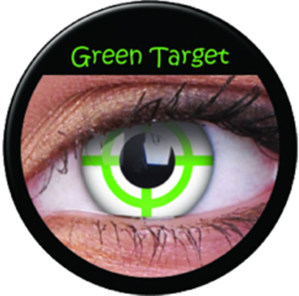 ColourVue Crazy šošovky - Green Target (2 ks ročné) - nedioptrické