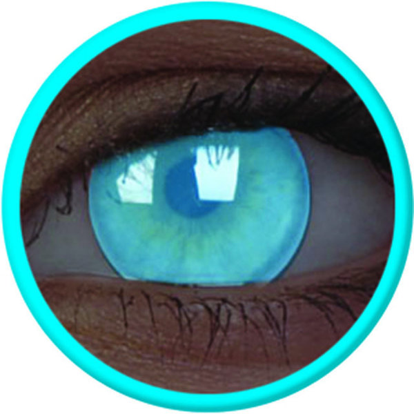 ColourVue Crazy šošovky UV svietiace -  Electric Blue (2 ks ročné) - nedioptrické - Poškodený obal