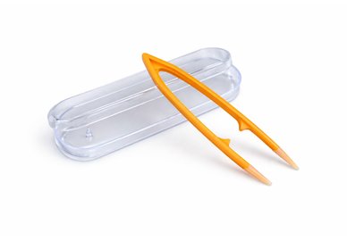 Pinzeta na kontaktné šošovky v puzdre, veľká – oranžová