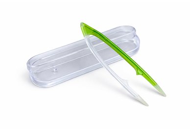 Pinzeta na kontaktné šošovky v puzdre, veľká – zeleno-trasparentná