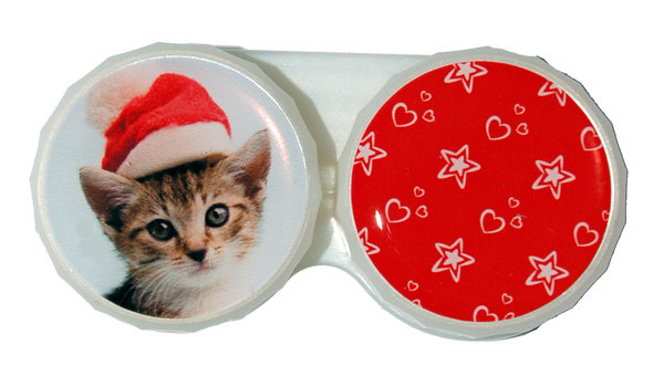 Ozdobné púzdro vianočné - Mačka žíhaná s čiapkou