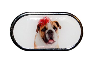 Púzdro so zrkadielkom Vianočný motív - Pes s mašľou