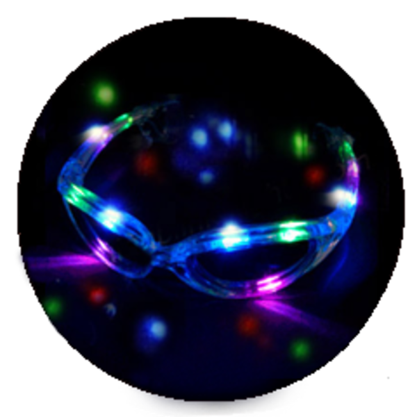 LED blikacie okuliare - Strieborné (Biele)