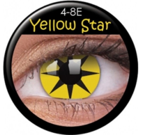 ColourVue Crazy šošovky - Yellow Star (2 ks trojmesačné) - nedioptrické - exp.06/2018