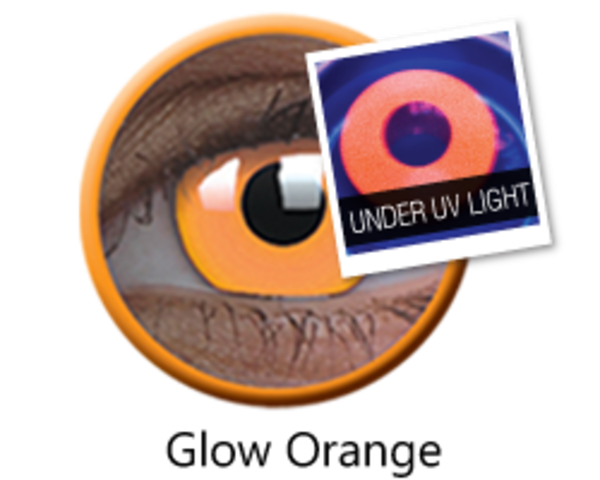 ColourVue Crazy šošovky UV svietiace - Glow Orange (2 ks ročné) - nedioptrické - exp.04/2020